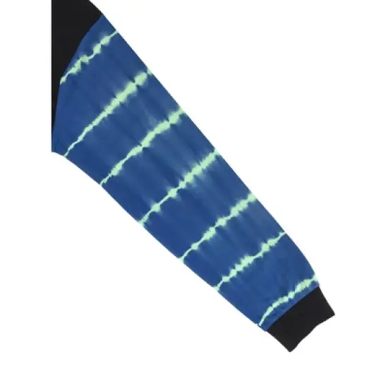 Batman Forever Movie Bat Logo with Striped Sleeves Men's Black Long Sleeve Crew Neck Tee image {2}