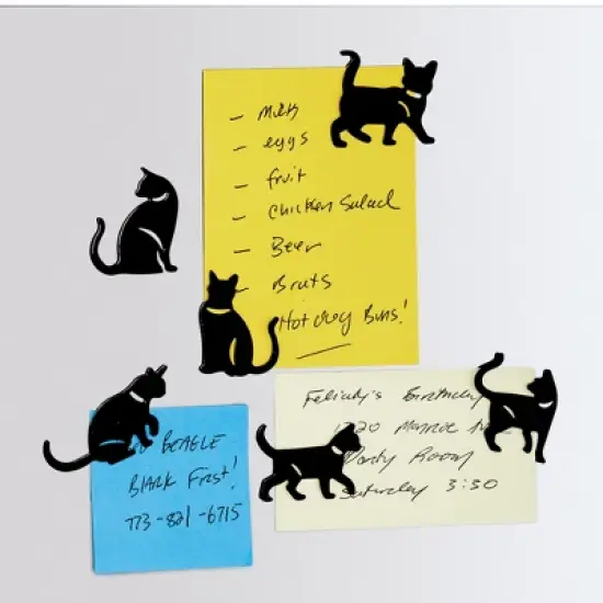 Collections Etc Cat Silhouette Refrigerator Magnets - Set of 6 Black image {1}