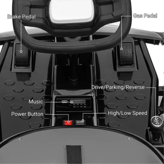 Kids Go Kart, Ride On Drift Kart with Dual 200W Motors, 24V Battery Powered Electric Drift Car, Outdoor 2-Speed Ride On Racing Toy image {4}