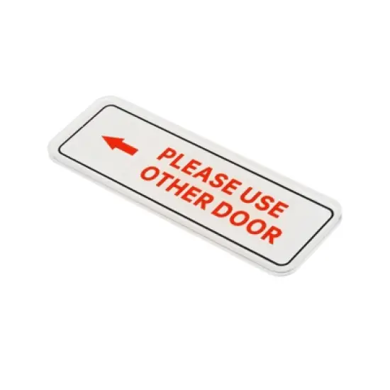 Unique Bargains Acrylic Self-Adhesive Decor Please Use Other Door Left Arrow Sign image {4}