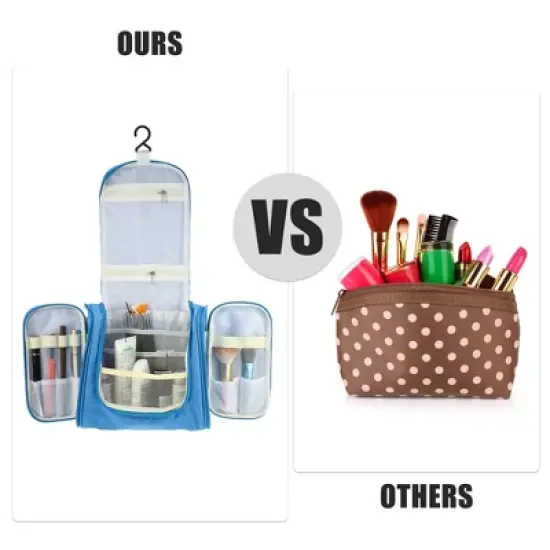 Unique Bargains Travel Makeup Bag Travel Toiletry Organizer Makeup Brush Holder Waterproof Oxford Cloth 1 Pcs image {4}