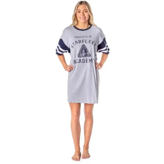 Star Trek Womens' Property Of Starfleet Academy Nightgown Pajama Shirt Grey image {3}