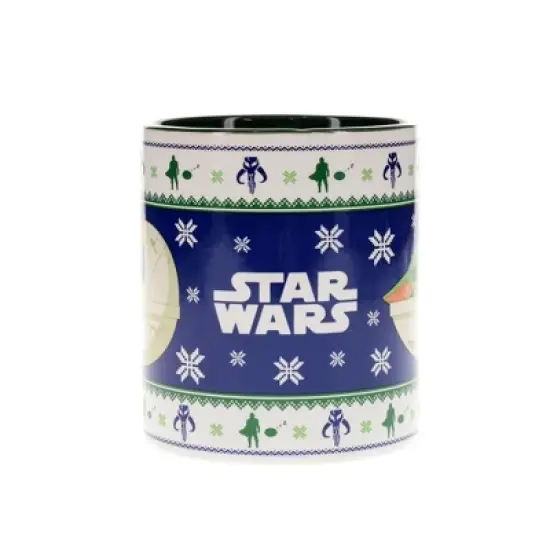 Silver Buffalo Star Wars: The Mandalorian Grogu Christmas Sweater Ceramic Mug | Holds 20 Ounces image {1}