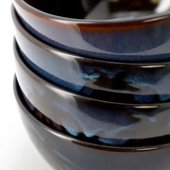 Gibson Elite Sunset 4 Piece 6 Inch Round Stoneware Cereal Bowl Set in Blue image {3}