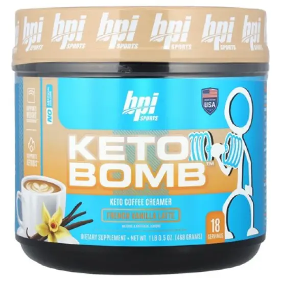 BPI Sports Keto Bomb - Promotes Energy, Hydration and Fat Loss - MCT and Electrolytes - Sugar-Free with Calcium - French Vanilla Latte, 18 Servings image {4}
