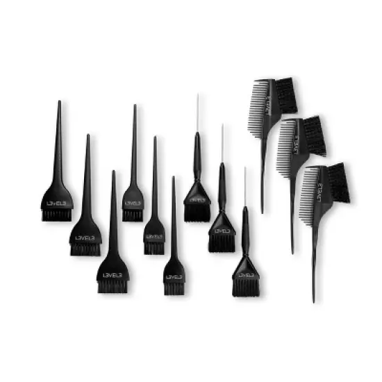 Level 3 Hair Color Brush Set - 12-Piece Kit for Highlights, Balayage, and Full Coverage Applications image {6}