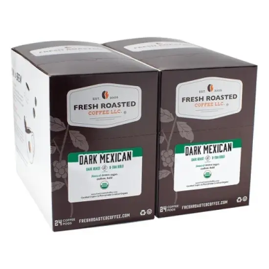Fresh Roasted Coffee - 48 CT Organic Dark Mexican Dark Roast Single Serve Pods image {2}