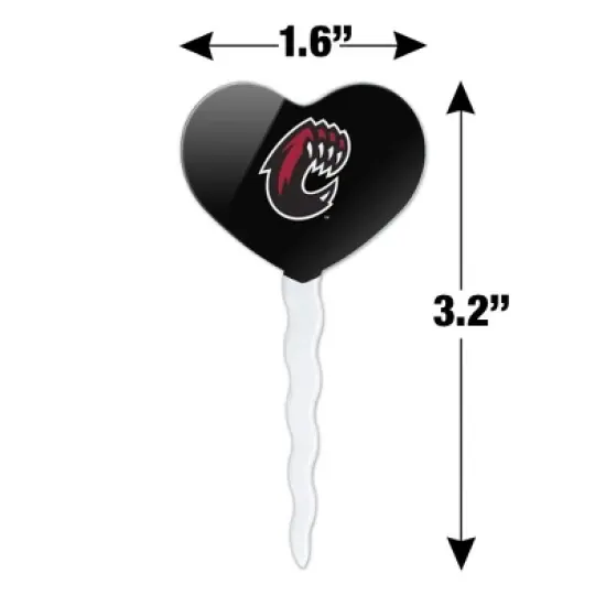 Central Washington University Secondary Logo Heart Love Cupcake Picks Toppers Decoration Set of 6 image {5}