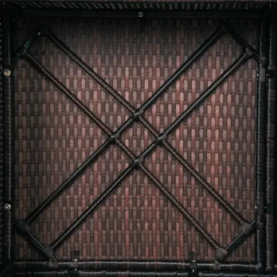 4pc Wicker Patio Sectional Seating Set with Cushions - Brown/Blue - GODEER image {13}