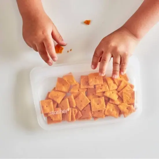 stasher Premium Silicone Reusable Food Storage Bags Lunch Starter Kit - Clear - 4pk image {4}