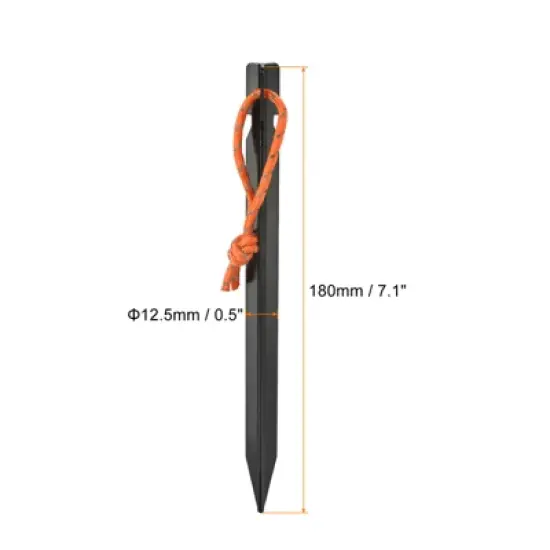 Unique Bargains Tent Stakes Y-Beam with Reflective Pull Rope Kit Aluminum Camping Ground Pegs image {1}