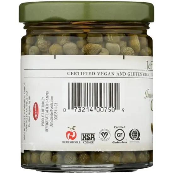 Jeff's Garden Organic Imported Non-Pareil Capers - Case of 6/6 oz image {3}