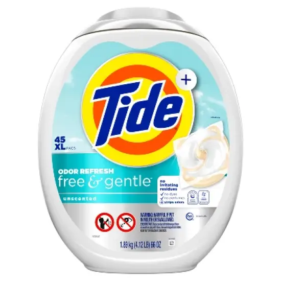 Tide Odor Refresh Power Pods Laundry Detergent - Free & Gentle - 45ct image {9}