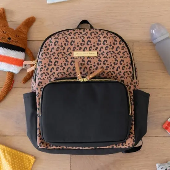 Petunia Pickle Bottom District Backpack Diaper Bag Set - Leopard Black 5pc image {6}