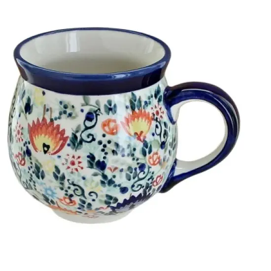 Blue Rose Polish Pottery K090  Manufaktura Bubble Mug image {7}