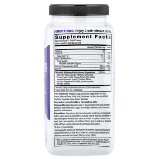 Force Factor Women's Wellness, Vaginal Health + Hormone Balance, Tropical Punch, 60 Soft Chews image {1}