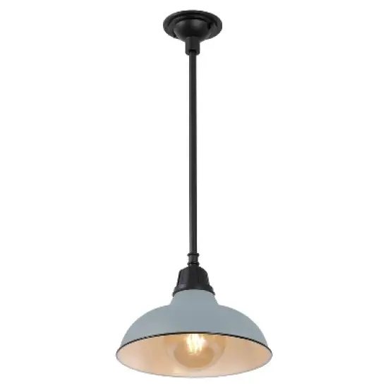 JONATHAN Y Jasper Farmhouse Industrial Indoor/Outdoor Iron LED Pendant image {11}