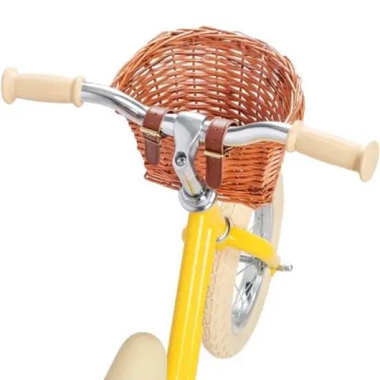 Petimini 12 Inch Kids Beginner Balance Bike with Front Wicker Bakset and Adjustable Seat and Handlebars for 2-6 Year Olds image {2}