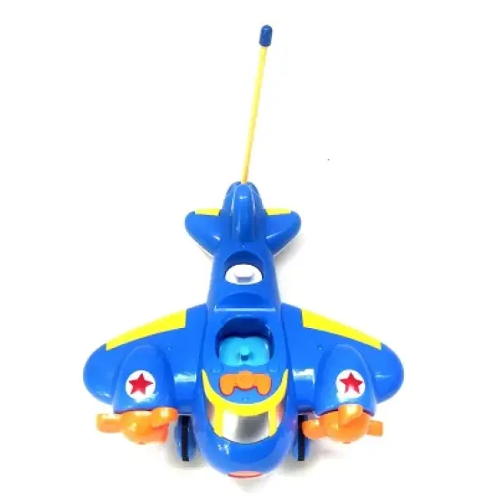 Link Cartoon RC Airplane Lightning Fast,Colorful & Bright, Honks & Plays Music Great Gift For Kids - Blue image {5}