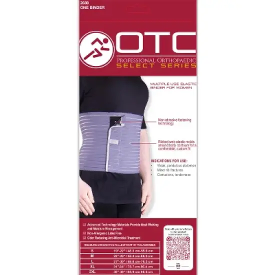OTC Abdominal Binder for Women, Ribbed Elastic Compression, Select Series, Grey image {3}