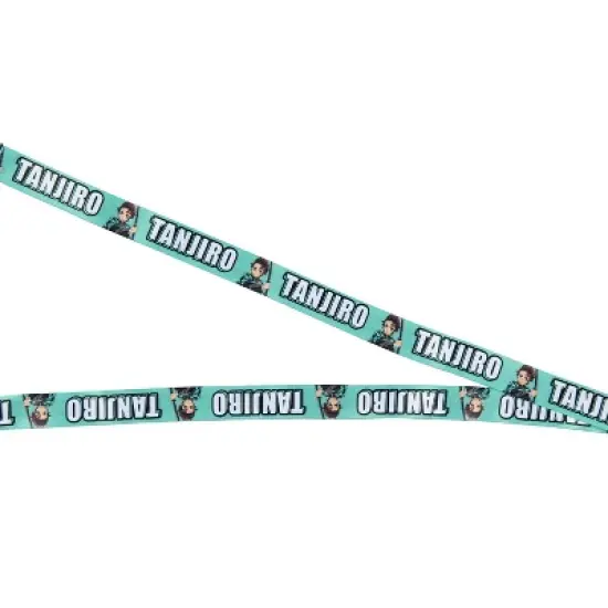 Demon Slayer Lanyard ID Badge Holder Tanjiro Checkered Pattern Sublimated Strap Lanyard image {3}