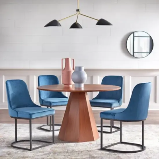 Mikita Barrel Back Dining Chair Blue - angelo:HOME image {2}