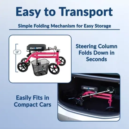 KneeRover Steerable Knee Scooter Pink image {6}