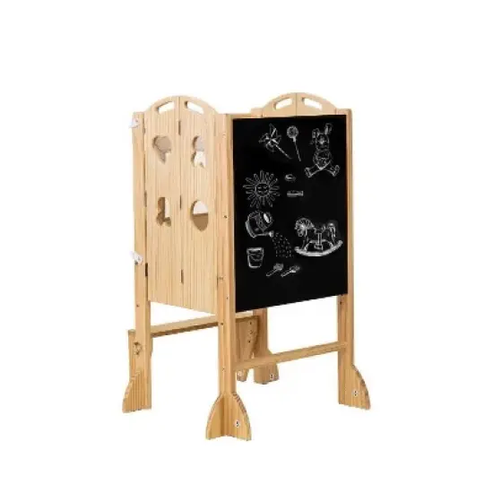 Avenlur Plum 3-in-1 Foldable Kitchen Tower, Step Stool & Chalkboard for Kids image {9}