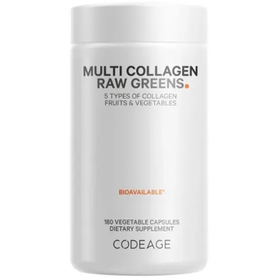 Codeage Multi Collagen Peptides Raw Greens, Hydrolyzed Collagen Protein, 21 Organic Fruits, Vegetables - 180ct image {16}