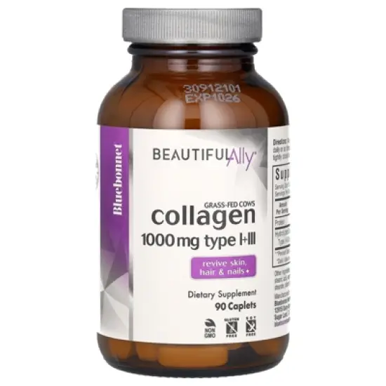 Bluebonnet Nutrition Beautiful Ally&reg;, Collagen Type I + III, 1,000 mg, 90 Caplets image {2}
