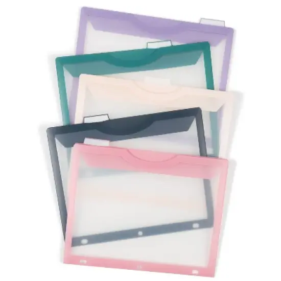 U Brands 5pk Tabbed Dividers Single Pocket Clear View image {6}