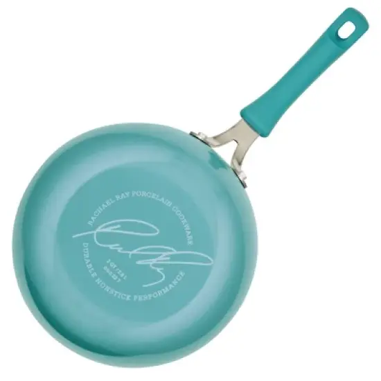 Rachael Ray Cook + Create Aluminum Nonstick Saucier Pan 3qt Agave Blue image {7}