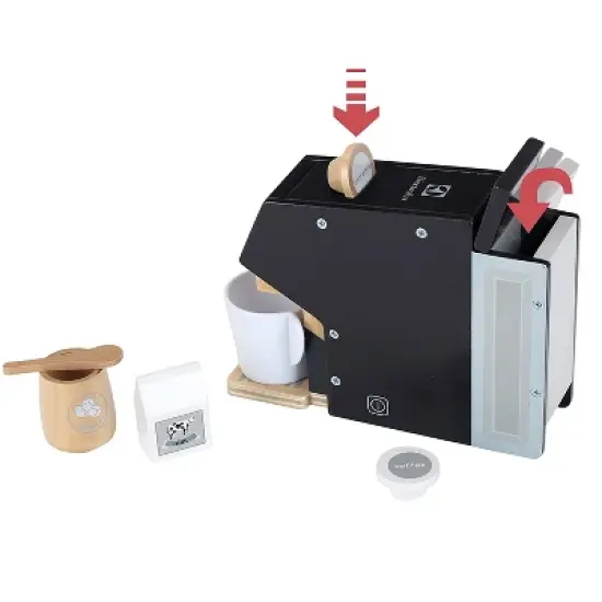 Theo Klein Play Kitchen Accessory Kit with Blender, Toaster, & Coffee Maker, Black and Theo Klein Miele Children's Wooden Kitchen Food Prep Playset image {4}