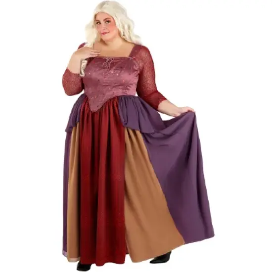 HalloweenCostumes.com Women's Plus Size Deluxe Disney Sarah Sanderson Halloween Costume | Hocus Pocus Witch Outfit image {9}