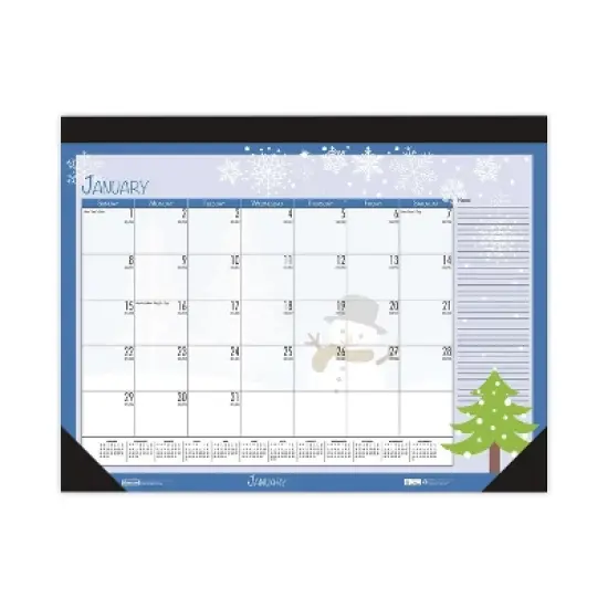 House of Doolittle Recycled Desk Pad Calendar Illustrated Seasons Artwork 12-Month January 2026 to December 2026 Black Binding image {4}