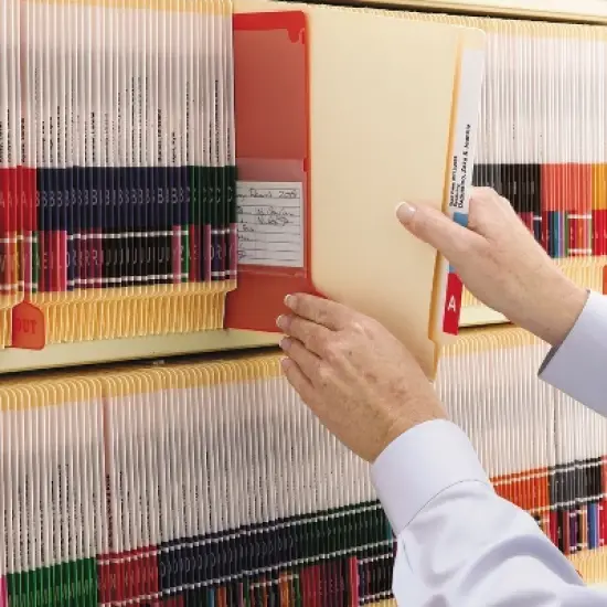 Smead Reinforced End Tab Fastener Folders, Antimicrobial Protection, 0.75" Expansion, 2 Fasteners, Letter Size, Manila, 50/Box image {3}