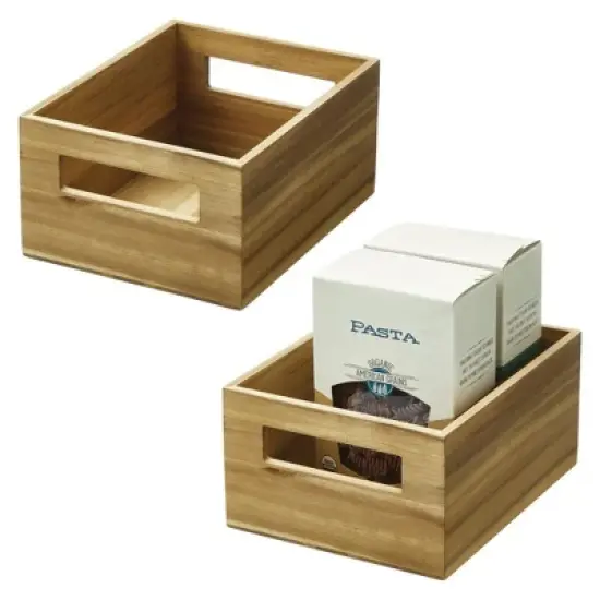 iDesign Acacia Wood Pantry Bin with Handles image {14}