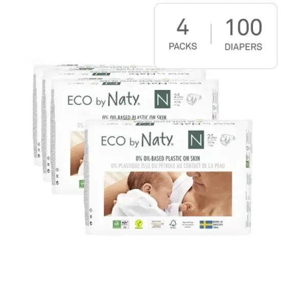 Eco by Naty Premium Disposable Diapers for Sensitive Skin - (Select Size and Count) image {4}