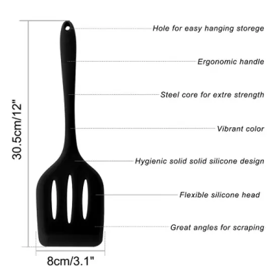 Unique Bargains Heat-Resistant Non-Scratch Non-Stick Kitchen Spatula 12" x 3.1" image {1}