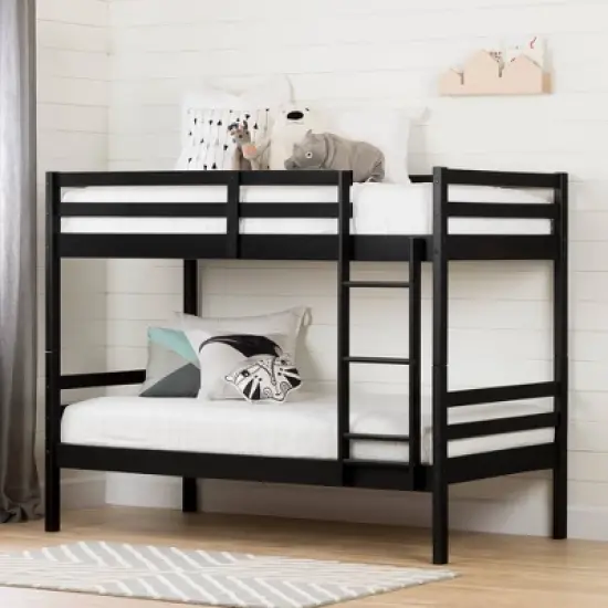 Twin Fakto Solid Wood Bunk Beds  Matte Black  - South Shore image {2}