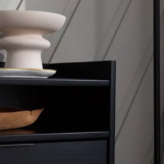 Mid-Century Modern Solid Wood 2 Drawer Nightstand - Saracina Home image {12}