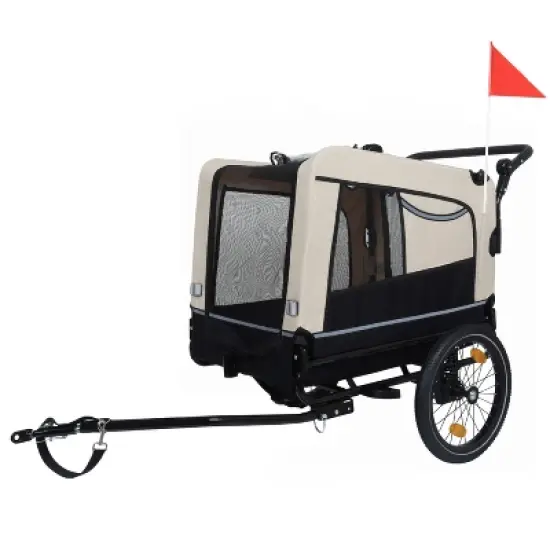 VASIP 2-in-1 Pet Trailer Bike and Pull-Behind Carrier ,Detachable Hitch & Towing Handle, All-Terrain Wheels for Cycling,Walking,Blue image {12}