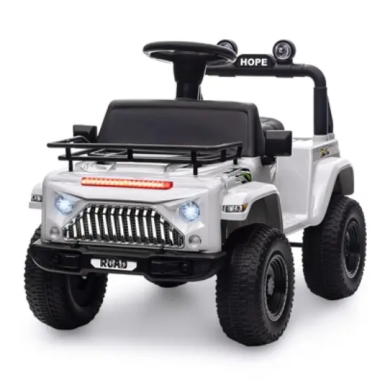 6V Kids Electric Ride On Car with Music, Toddler Toy Car with Horn Storage, Electric Vehicles with 15W Motor, Spring Wheels for Boys & Girls 3-10 image {9}