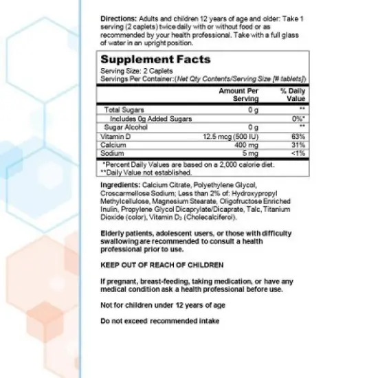 Citracal Petites Calcium Supplement with Vitamin D3, Dietary Supplement for Bone Health Support Coated Caplets - 200ct image {5}