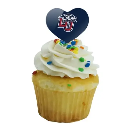 Liberty University Primary Logo Heart Love Cupcake Picks Toppers Decoration Set of 6 image {4}