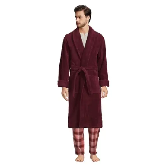 Lands' End Men's Calf Length Turkish Terry Robe image {12}