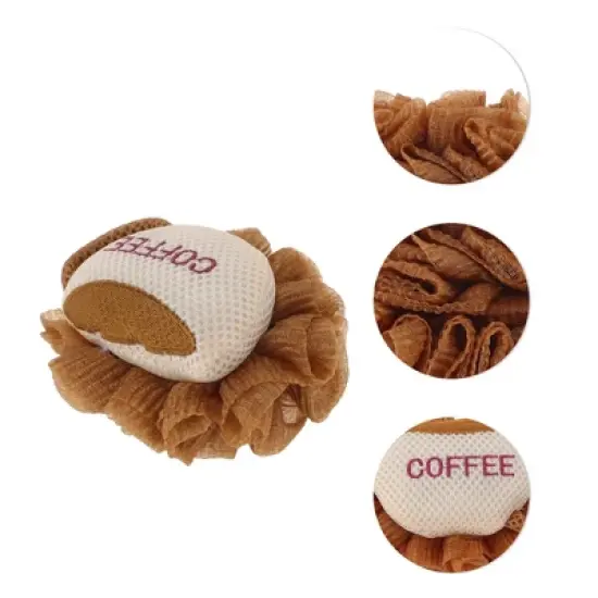 Unique Bargains Coffee Cup Shape Bath Sponge Brown Beige 1 Pc image {2}