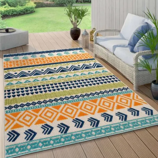 World Rug Gallery Ronda Contemporary Bohemian Indoor/Outdoor Area Rug image {7}