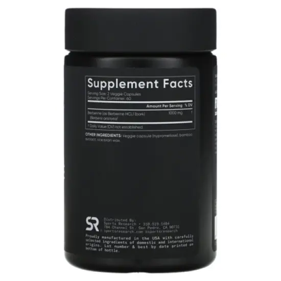 Sports Research Berberine, 120 Veggie Capsules (500 mg per Capsule) image {1}