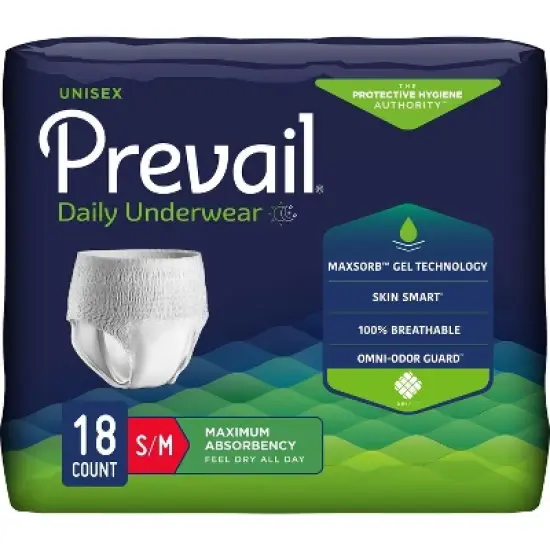 Prevail Daily Unisex Adult Incontinence Underwear,  Pull On with Tear Away Seams, Maximum Absorbency image {2}